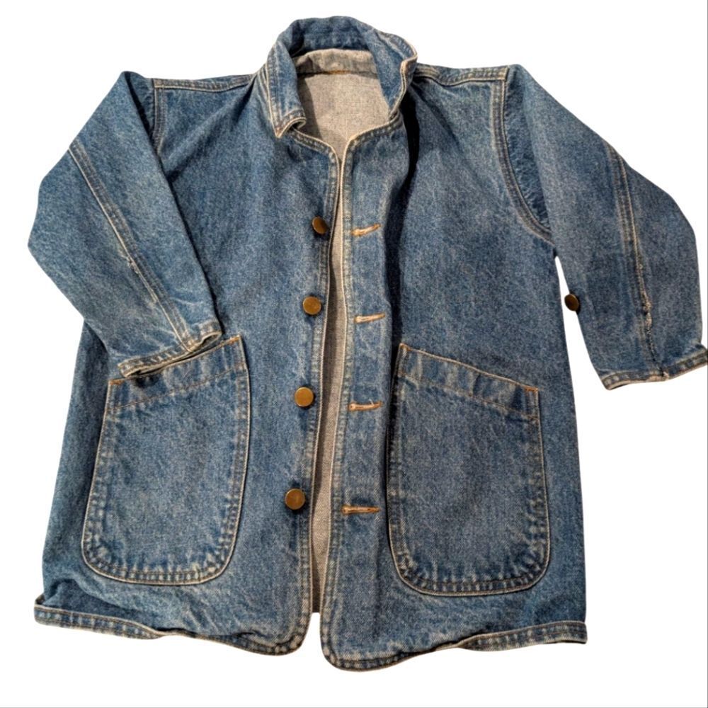 Kids Vintage Blue Denim Chore Jean Jacket‎ Size 5/6 Youth